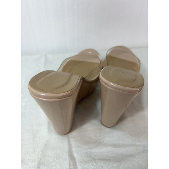 Transparent Clear Peep Toe Wedge Platform Heel Slide Windsor Sandal Shoes 8 - Picture 2 of 7